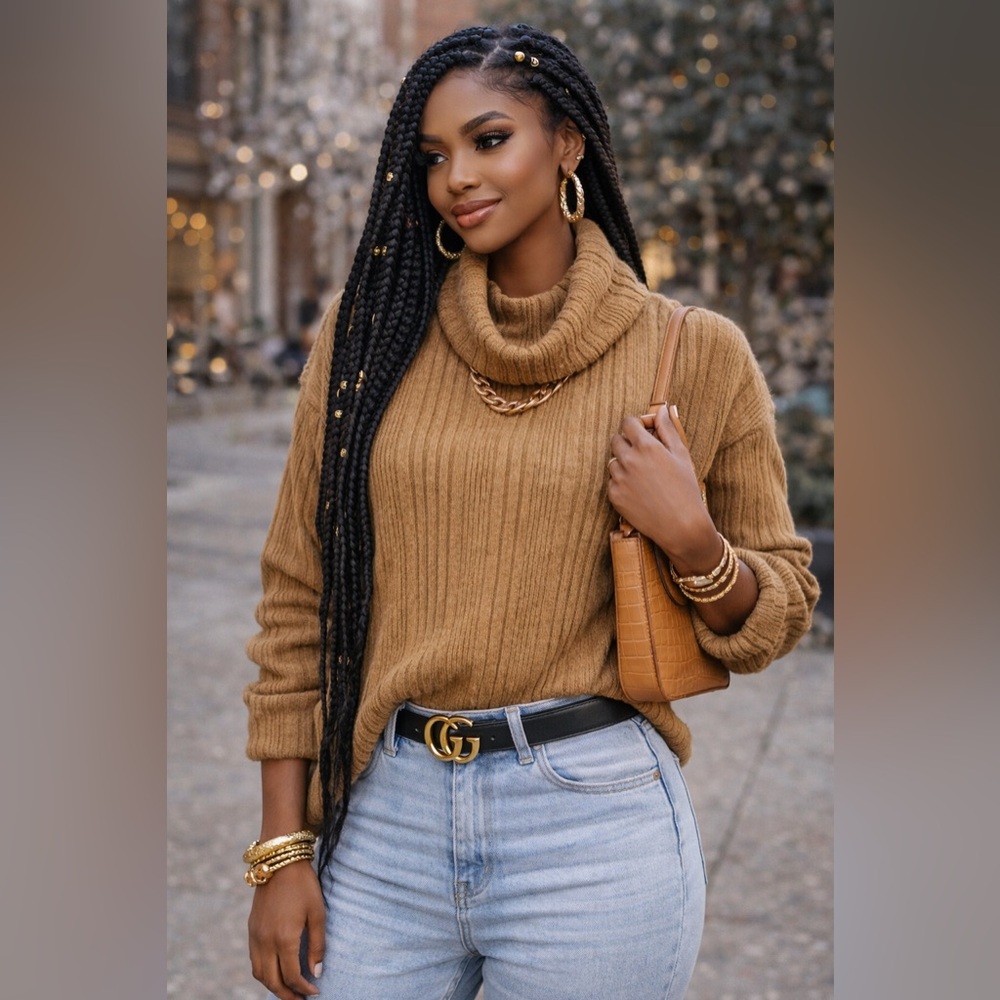 Miss Me‎ Mustard Cowl Neck Sweater NWT